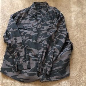 Camouflage longsleeve button-down shirt